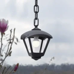 Fumagalli Utendørs pendellampe Sicar/Dario svart, klart deksel, E27 CCT Discount