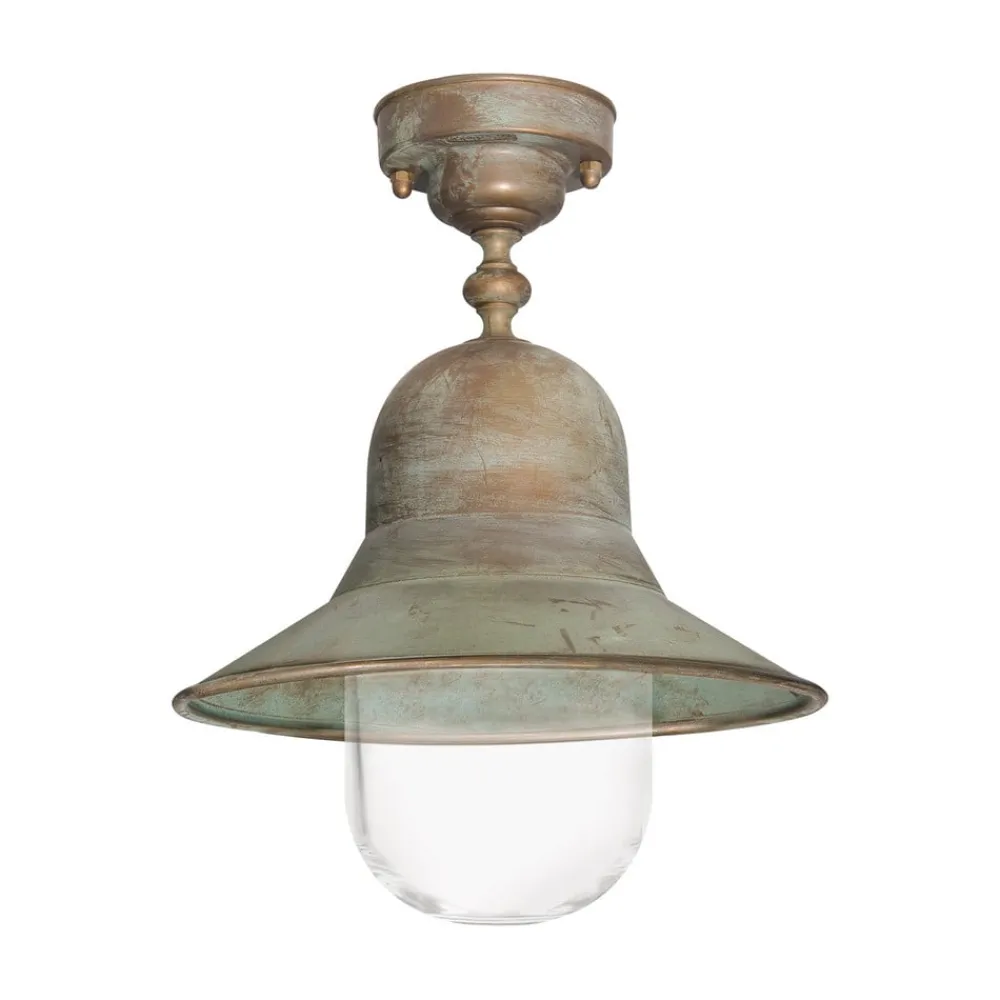 Moretti Luce Utendørs taklampe Campanula 2095, antikk messing, Ø 29 cm IP44| Taklamper Utendørs