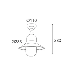 Moretti Luce Utendørs taklampe Campanula 2095, antikk messing, Ø 29 cm IP44| Taklamper Utendørs