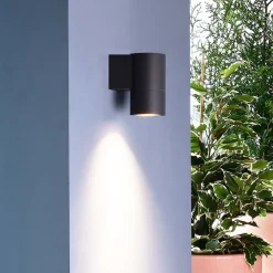 Deko-Light Utendørs vegglampe Achernar 1 lysk. down gråsvart