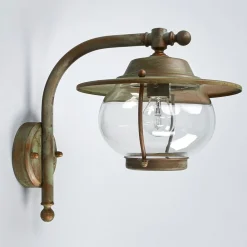 Moretti Luce Utendørs vegglampe Adessora, antikk messing| Vegglamper Utendørs