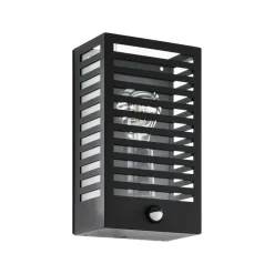 EGLO Utendørs vegglampe Alamonte 3, svart, med sensor| Vegglamper Med Sensor|Utebelysning Med Sensor