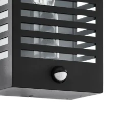 EGLO Utendørs vegglampe Alamonte 3, svart, med sensor| Vegglamper Med Sensor|Utebelysning Med Sensor