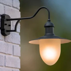 Lucide Utendørs vegglampe Aruba, Ø 25 cm, svart Best