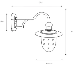 Lucide Utendørs vegglampe Aruba, Ø 25 cm, svart Best