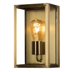 Konstsmide Utendørs vegglampe Carpi, messing, bredde 18cm Best