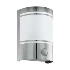 EGLO Utendørs vegglampe Cerno, bevegelsessensor, stål Hot