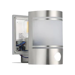 EGLO Utendørs vegglampe Cerno, bevegelsessensor, stål Hot