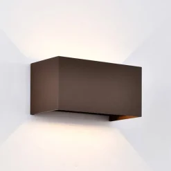 Mantra Iluminación Utendørs vegglampe Davos dobbel, cprtem, dimbar, aluminium| Kommersiell Utebelysning