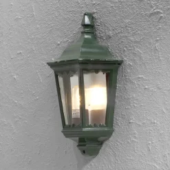 Konstsmide Utendørs vegglampe Firenze, halvskål, grønn Online
