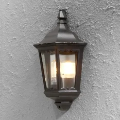 Konstsmide Utendørs vegglampe Firenze, halvskål, svart| Vegglamper Utendørs