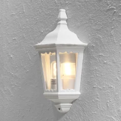 Konstsmide Utendørs vegglampe Firenze, halvskål, hvit Best