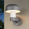 Trio Lighting Utendørs vegglampe Fraser Sensor grå/betonlook, aluminium IP54 E27| Vegglamper Med Sensor