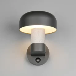 Trio Lighting Utendørs vegglampe Fraser Sensor grå/betonlook, aluminium IP54 E27| Vegglamper Med Sensor