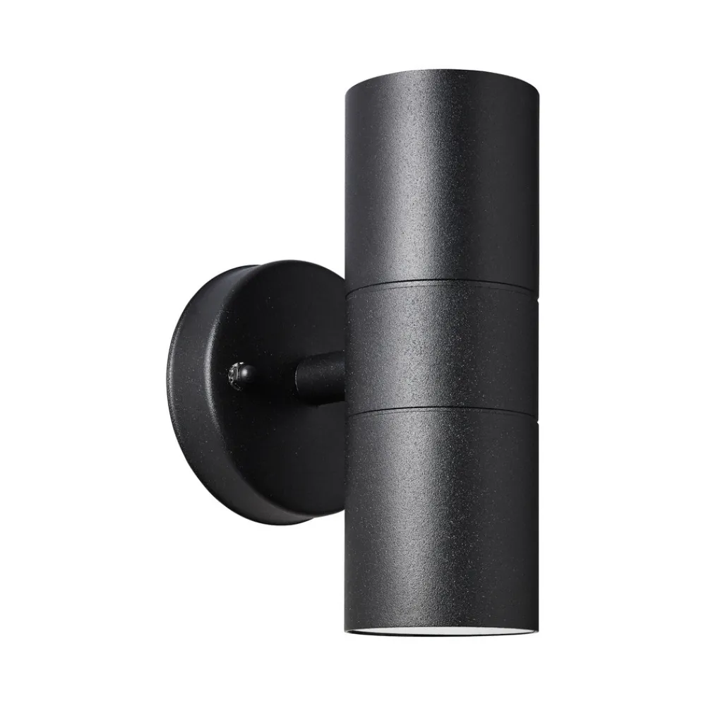 Brilliant Utendørs vegglampe Jandy opp/ned, svart, metall, glass, GU10 Outlet