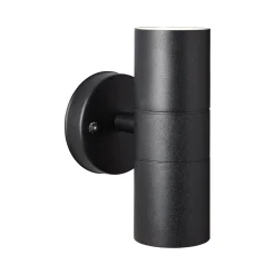 Brilliant Utendørs vegglampe Jandy opp/ned, svart, metall, glass, GU10 Outlet