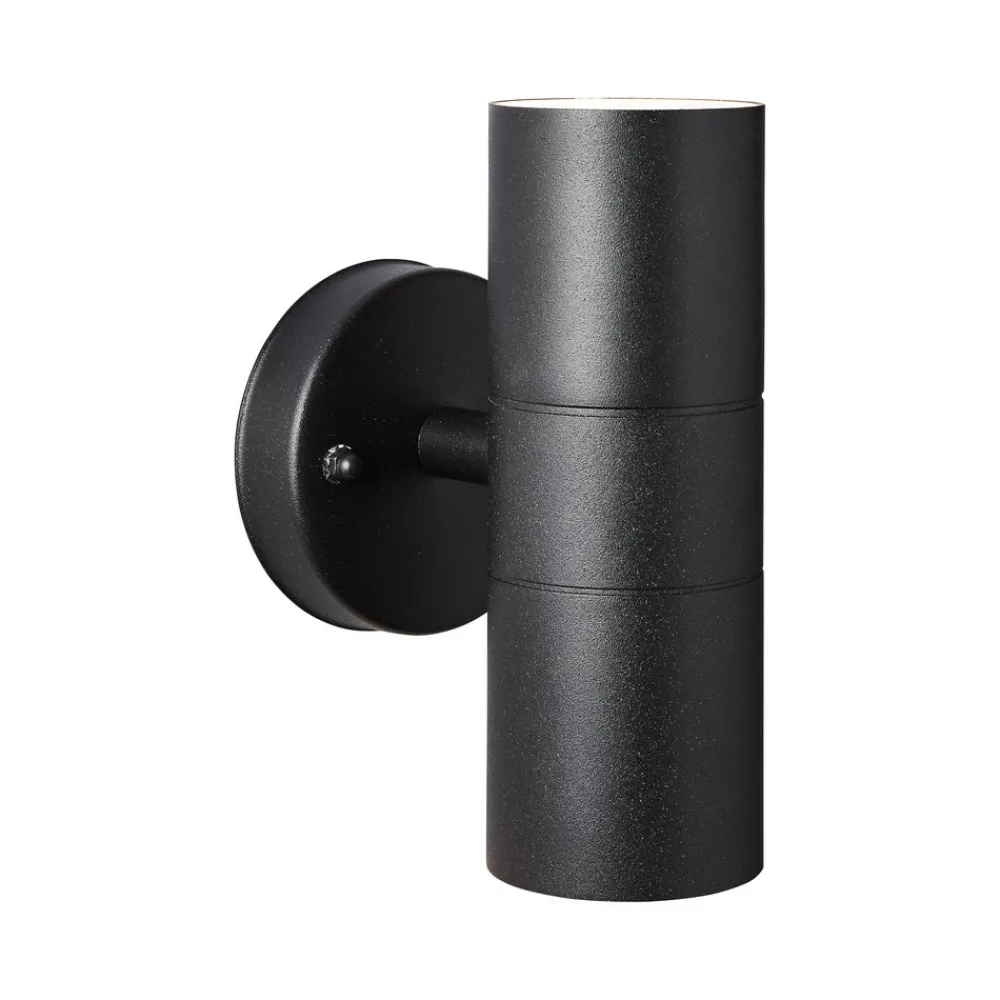 Brilliant Utendørs vegglampe Jandy opp/ned, svart, metall, glass, GU10 Outlet