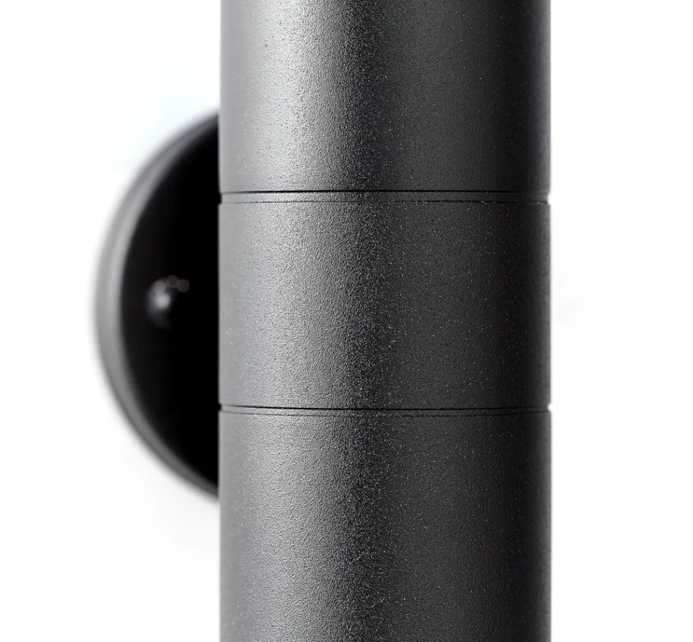 Brilliant Utendørs vegglampe Jandy opp/ned, svart, metall, glass, GU10 Outlet