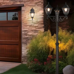 Trio Lighting Utendørs vegglampe Livenza, bunnkontakt, svart, aluminium| Terrassebelysning|Vegglamper Utendørs