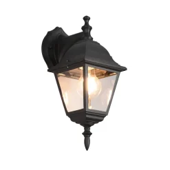 Trio Lighting Utendørs vegglampe Livenza, bunnkontakt, svart, aluminium| Terrassebelysning|Vegglamper Utendørs