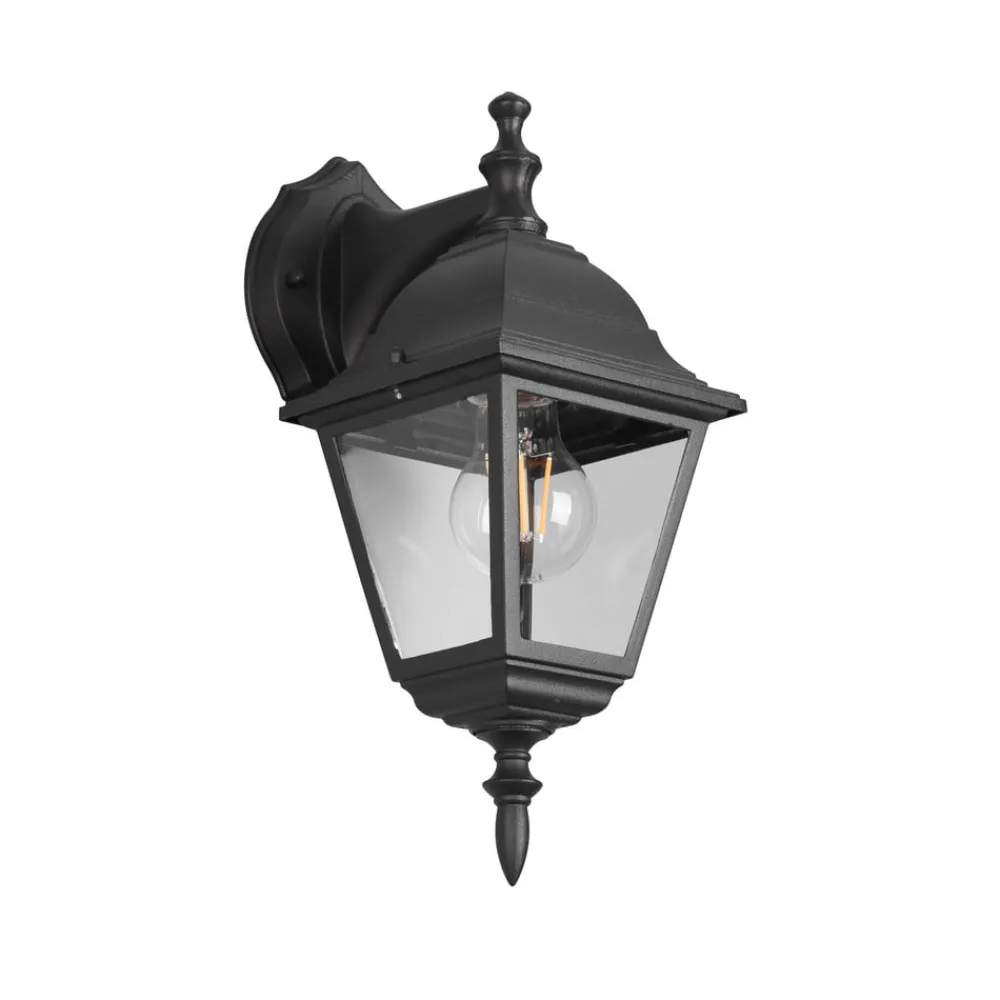 Trio Lighting Utendørs vegglampe Livenza, bunnkontakt, svart, aluminium| Terrassebelysning|Vegglamper Utendørs