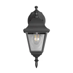 Trio Lighting Utendørs vegglampe Livenza, bunnkontakt, svart, aluminium| Terrassebelysning|Vegglamper Utendørs