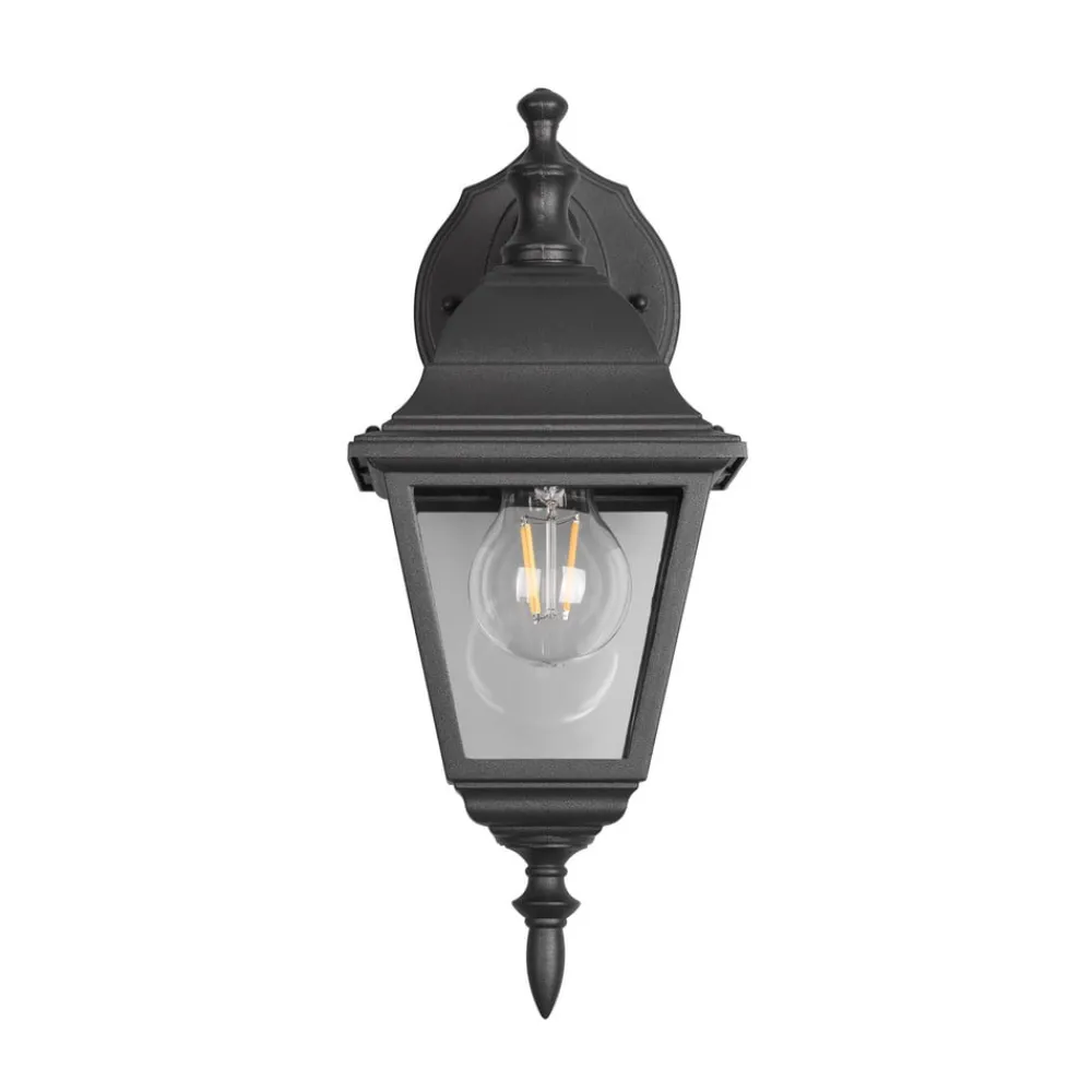 Trio Lighting Utendørs vegglampe Livenza, bunnkontakt, svart, aluminium| Terrassebelysning|Vegglamper Utendørs