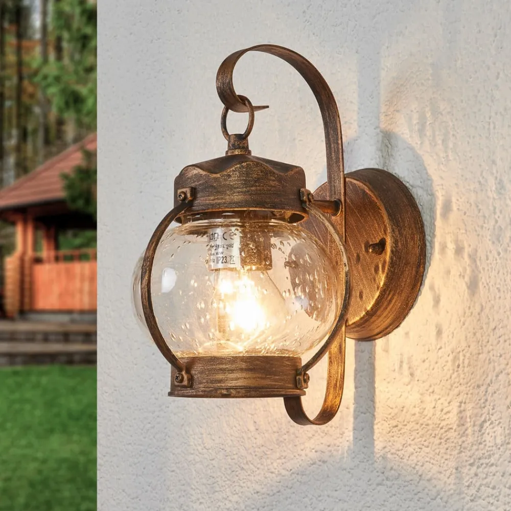 ORION Utendørs vegglampe Margerite med glasskule| Vegglamper Utendørs