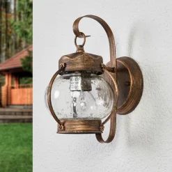 ORION Utendørs vegglampe Margerite med glasskule| Vegglamper Utendørs