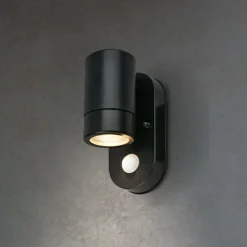 Briloner Utendørs vegglampe med sensor 3789015, svart, plast, GU10 Outlet