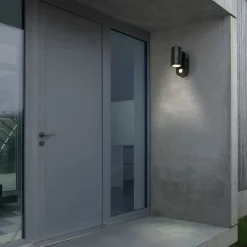 Briloner Utendørs vegglampe med sensor 3789015, svart, plast, GU10 Outlet