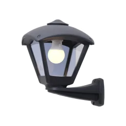 Fumagalli Utendørs vegglampe Nardo/Dario svart, klart deksel E27 CCT