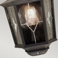 Elstead Utendørs vegglampe Norfolk, halv lanterne, svart Online