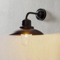 Moretti Luce Utendørs vegglampe Patio pol messing, klart glass Best