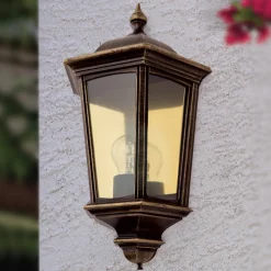 ORION Utendørs vegglampe Puchberg, direkte, svart-gull