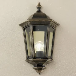 ORION Utendørs vegglampe Puchberg, direkte, svart-gull