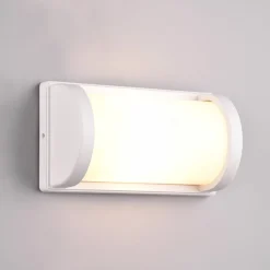 Reality Leuchten Utendørs vegglampe Puelo av trykkstøpt alu, hvit| Vegglamper Utendørs