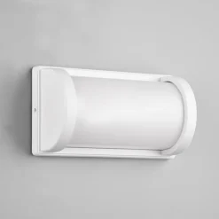 Reality Leuchten Utendørs vegglampe Puelo av trykkstøpt alu, hvit| Vegglamper Utendørs