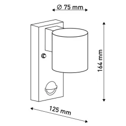 Näve Utendørs vegglampe Rombe med sensor, 1 lyskilde| Utebelysning Med Sensor|Utebelysning Med Sensor