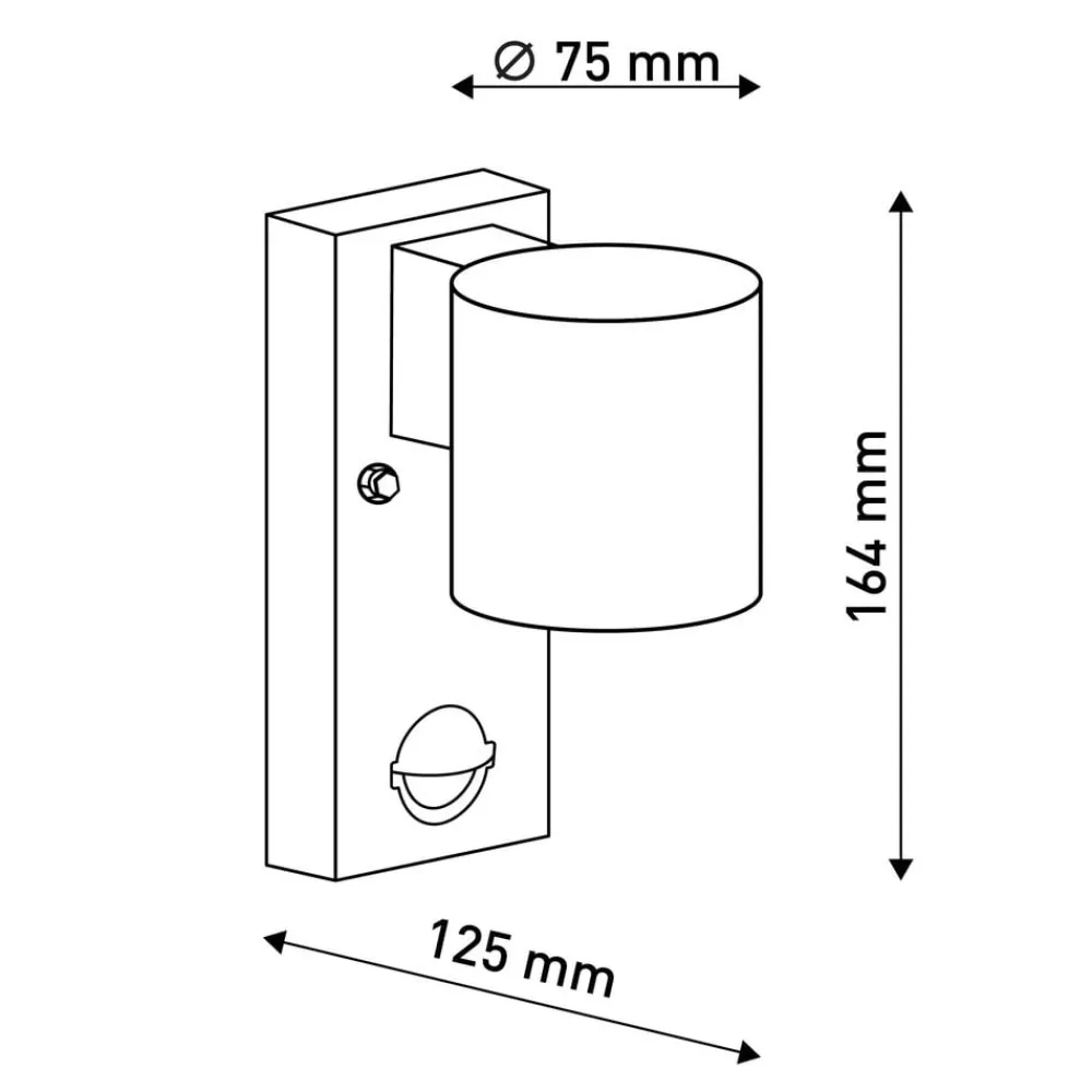 Näve Utendørs vegglampe Rombe med sensor, 1 lyskilde| Utebelysning Med Sensor|Utebelysning Med Sensor