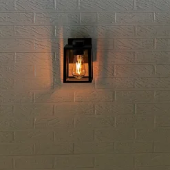 LUTEC Utendørs vegglampe Shiva lykt med klart glass Online