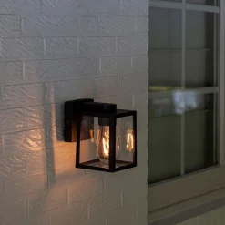 LUTEC Utendørs vegglampe Shiva lykt med klart glass Online