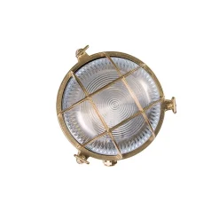 Moretti Luce Utendørs vegglampe Tortuga i messing, klart glass| Vegglamper Utendørs