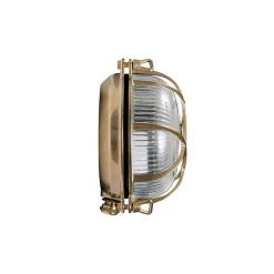 Moretti Luce Utendørs vegglampe Tortuga i messing, klart glass| Vegglamper Utendørs