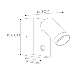 Lucide Utendørs veggspotlight Taylor Sensor, 1 lyskilde, svart Best