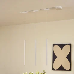 Lindby 48V Lumaro skinnesystem, pendel, rørpære, 3 lyskilder, hvit, CCT Online