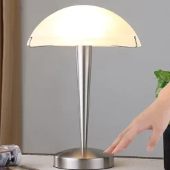 Lindby Vakker bordlampe Viola, nikkel matt| Bordlamper