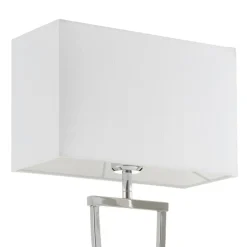 FISCHER & HONSEL Vakker tekstilbordlampe Anni krom og hvit| Bordlamper