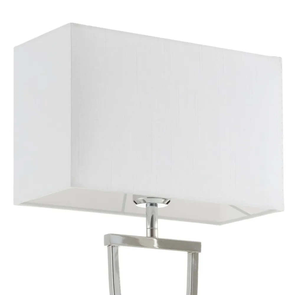 FISCHER & HONSEL Vakker tekstilbordlampe Anni krom og hvit| Bordlamper