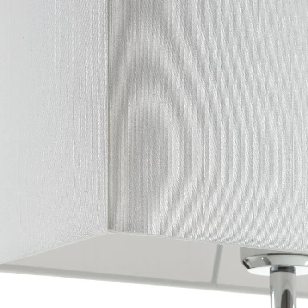 FISCHER & HONSEL Vakker tekstilbordlampe Anni krom og hvit| Bordlamper